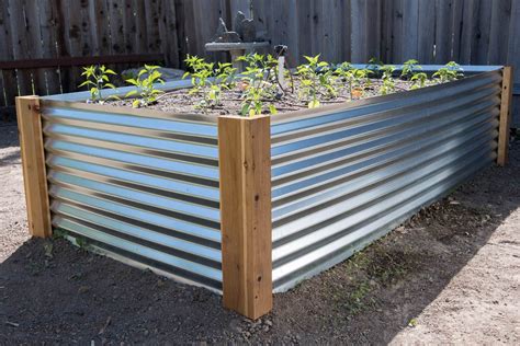 corrugated metal planter boxes diy|galvanized steel raised garden bed.